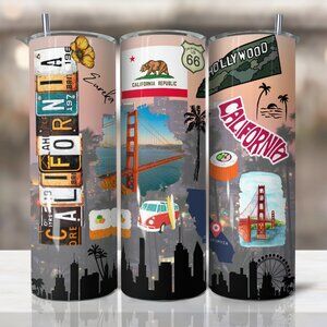 California State Map Tumbler, California Lover Cup, West coast Souvenir mug